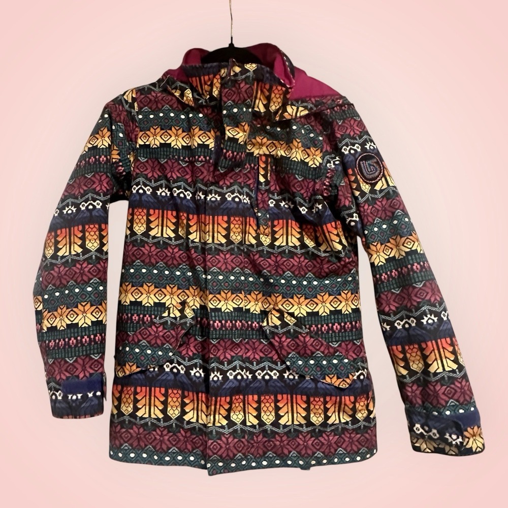 Burton Girls Aubrey Parka Snowboard Jacket Colorful Hooded Dry Ride Medium